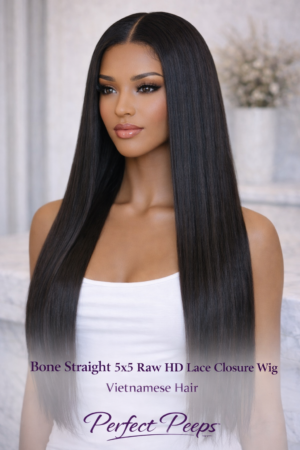Bone Straight 5x5 Raw HD Lace Closure Wig | Vietnamese Hair | Perfect Peeps